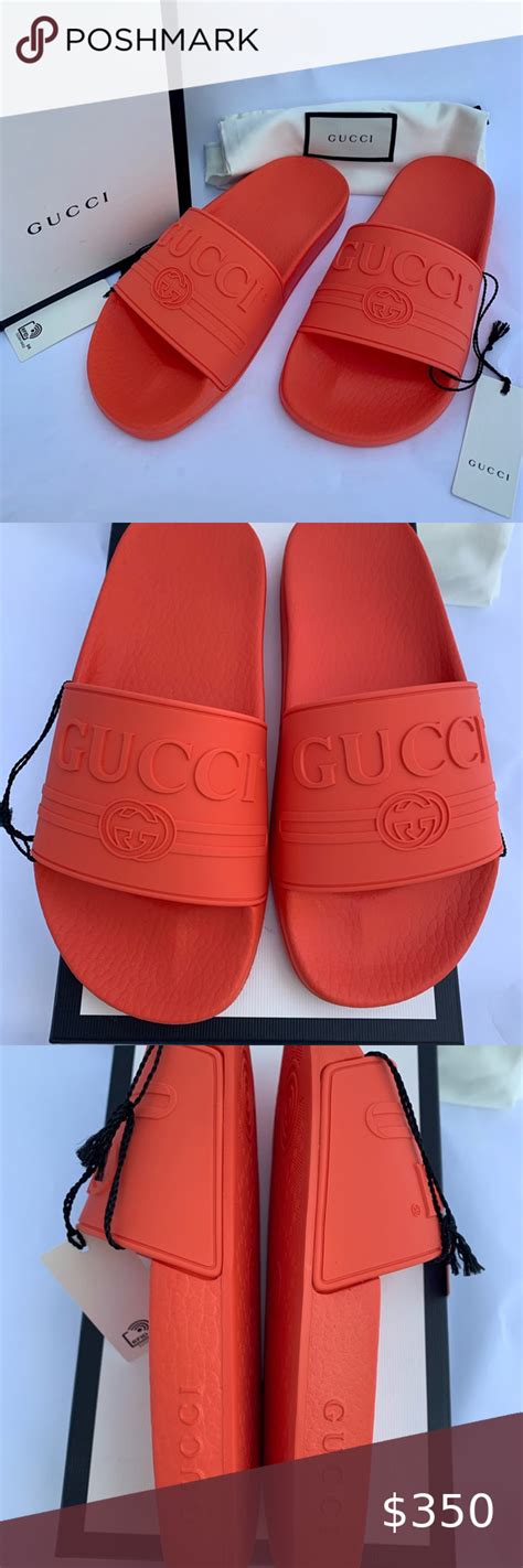 gucci rubber slides orange|gucci slides clearance.